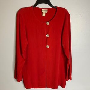 COLDWATER CREEK RED BLOUSE***